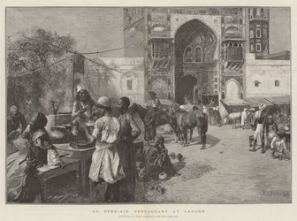 Een openluchtrestaurant in Lahore